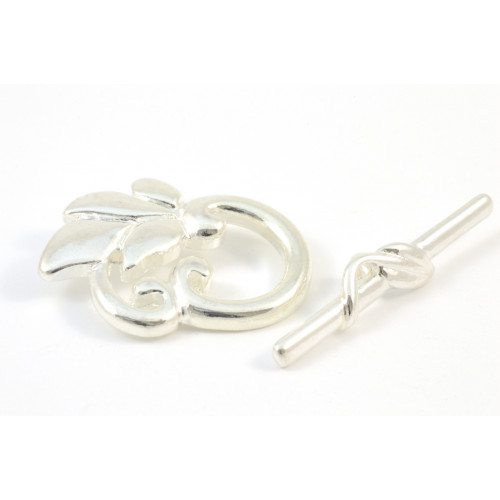 Toggle oval silver plated 